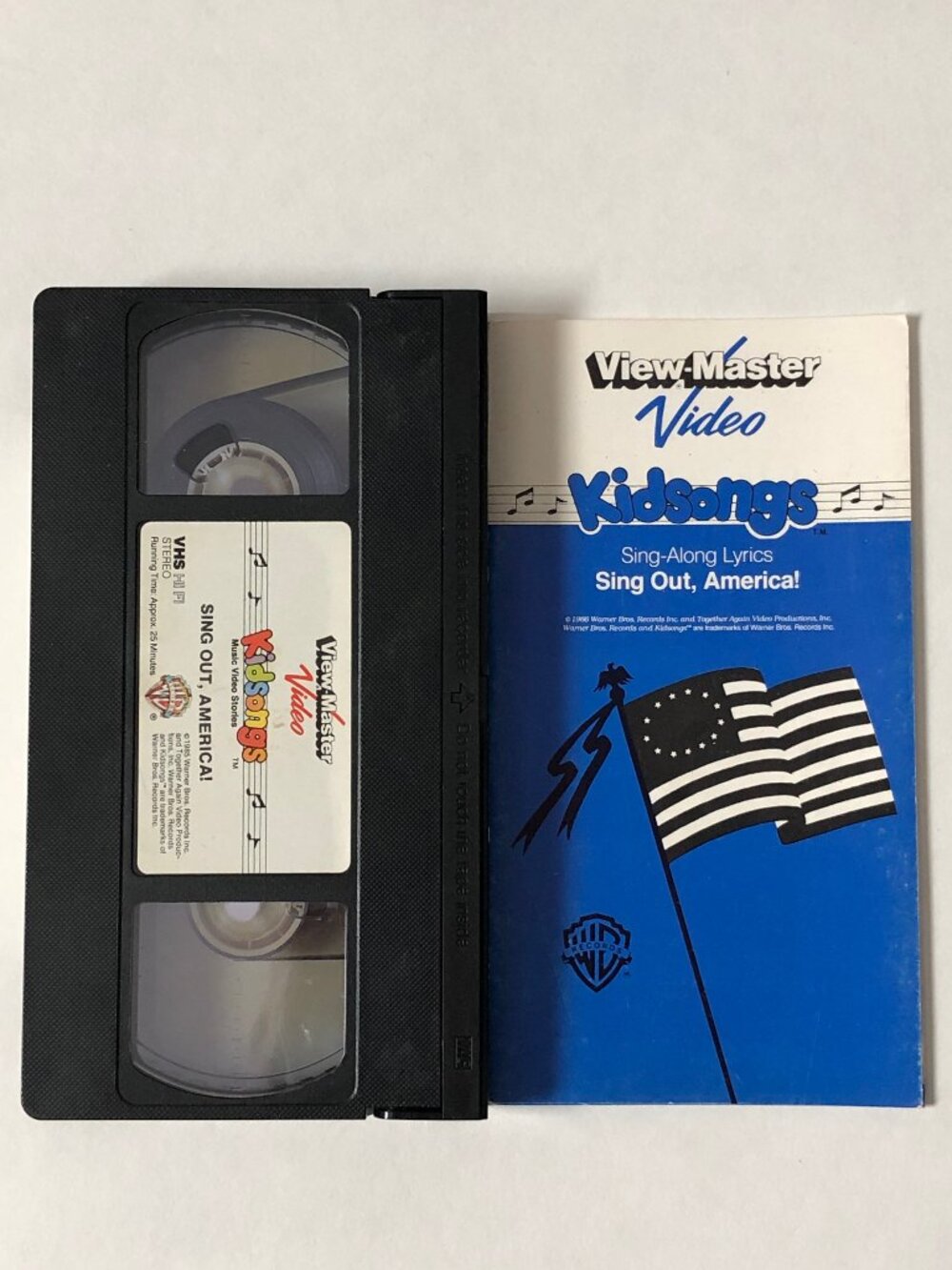 Kidsongs Sing Out America! VHS 1986 View Master Video Warner Bros w/Lyric book